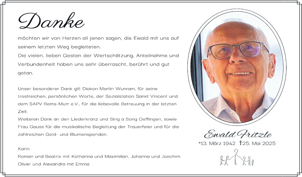  Traueranzeige für Ewald Clärzle vom 04.07.2025 aus Stuttgarter Zeitung / Stuttgarter Nachrichten