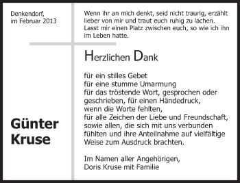 Traueranzeige von Günter Kruse von Eßlinger Zeitung/Cannstatter Zeitung