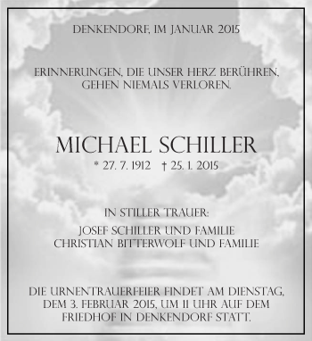 Traueranzeige von Michael Schiller von Eßlinger Zeitung/Cannstatter Zeitung