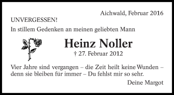 Traueranzeige von Heinz Noller von Eßlinger Zeitung/Cannstatter Zeitung