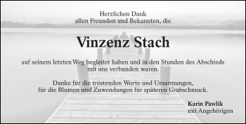 Traueranzeige von Vinzenz Stach von Eßlinger Zeitung/Cannstatter Zeitung