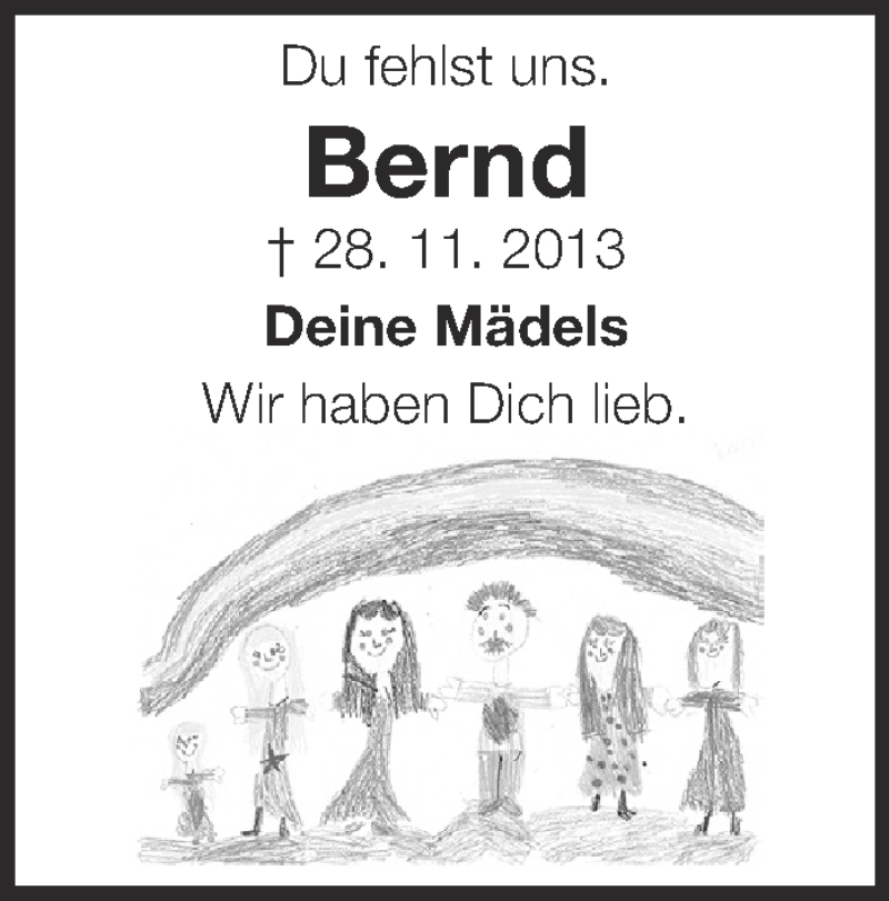  Traueranzeige für Bernd Höger vom 28.11.2018 aus Eßlinger Zeitung/Cannstatter Zeitung