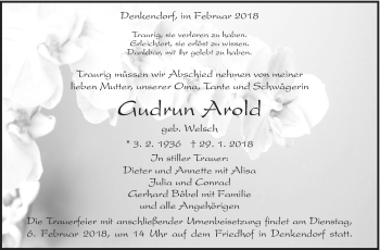 Traueranzeige von Gudrun Arnold von Eßlinger Zeitung/Cannstatter Zeitung