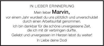 Traueranzeige von Marvin Puchmeier von Eßlinger Zeitung/Cannstatter Zeitung
