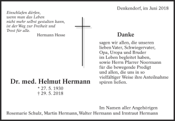 Traueranzeige von Helmut Hermann von Eßlinger Zeitung/Cannstatter Zeitung