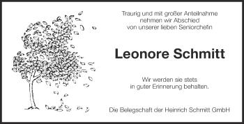 Traueranzeige von Leonore Schmitt von Eßlinger Zeitung/Cannstatter Zeitung