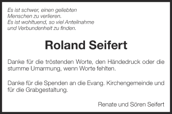 Traueranzeige von Roland Seifert von Eßlinger Zeitung/Cannstatter Zeitung