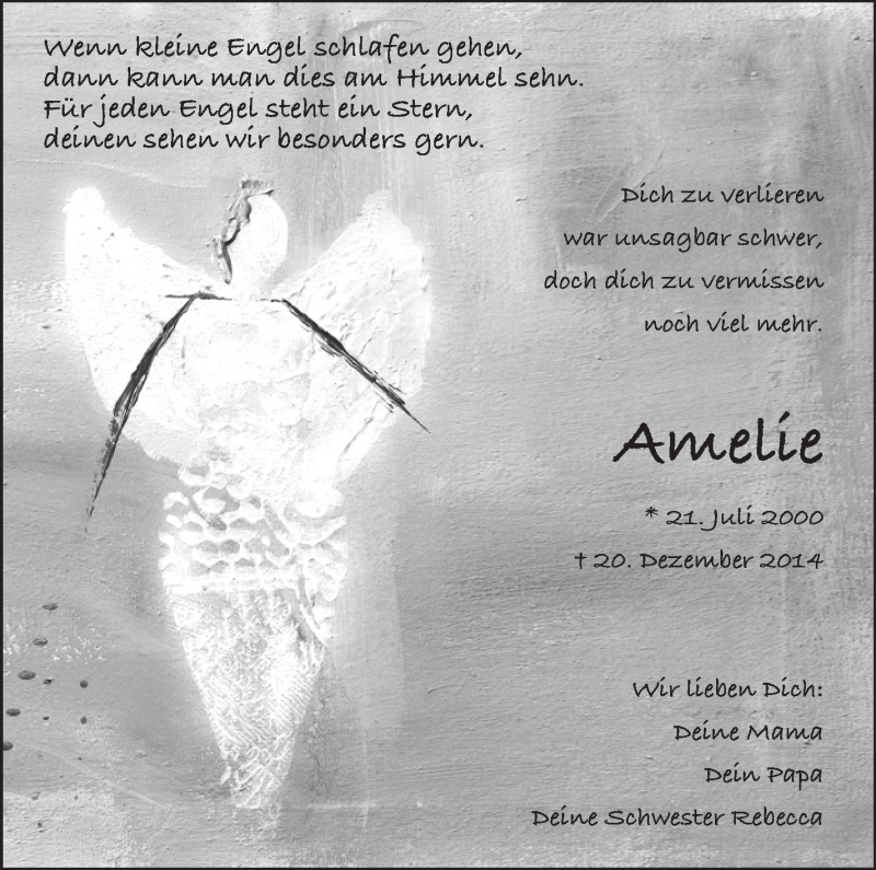  Traueranzeige für Amelie Laukmichel vom 20.12.2021 aus Eßlinger Zeitung/Cannstatter Zeitung