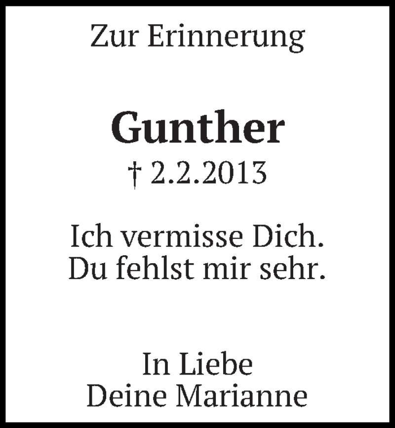  Traueranzeige für Gunther Eheim vom 02.02.2021 aus Eßlinger Zeitung/Cannstatter Zeitung
