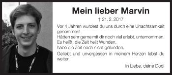 Traueranzeige von Marvin Puchmeier von Eßlinger Zeitung/Cannstatter Zeitung