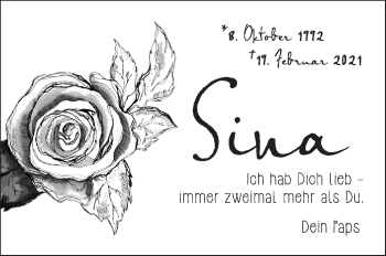 Traueranzeige von Sina Ortlieb von Eßlinger Zeitung/Cannstatter Zeitung