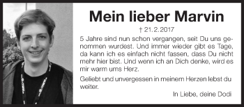 Traueranzeige von Marvin Puchmeier von Eßlinger Zeitung/Cannstatter Zeitung