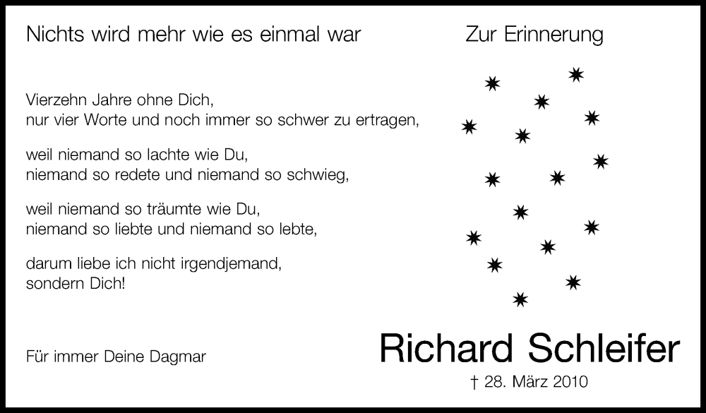  Traueranzeige für Richard Schleifer vom 28.03.2024 aus Eßlinger Zeitung/Cannstatter Zeitung
