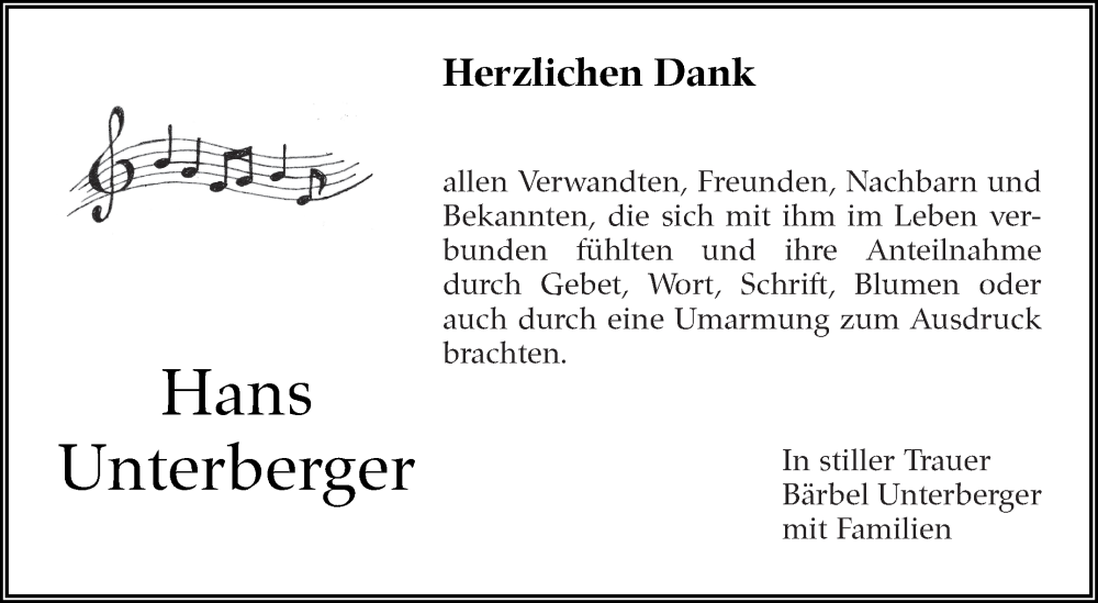  Traueranzeige für Hans Unterberger vom 20.04.2024 aus Eßlinger Zeitung/Cannstatter Zeitung