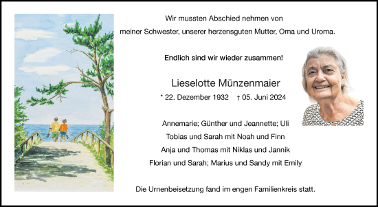 Traueranzeige von Lieselotte Münzenmaier von Eßlinger Zeitung/Cannstatter Zeitung