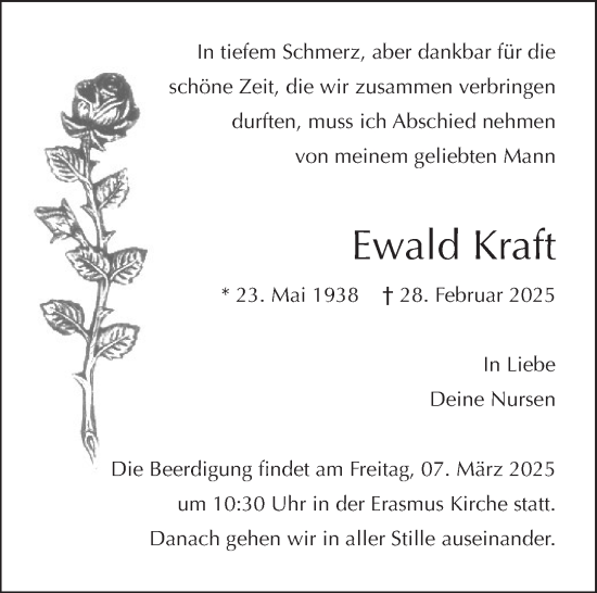 Traueranzeige von Ewald Kraft von Eßlinger Zeitung