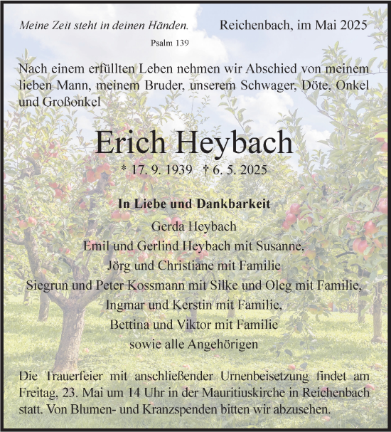 Traueranzeige von Erich Heybach von Eßlinger Zeitung