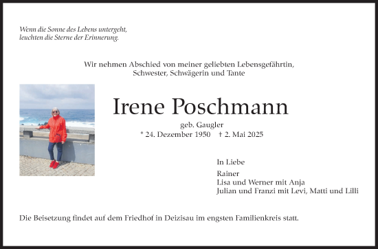Traueranzeige von Irene Poschmann von Eßlinger Zeitung